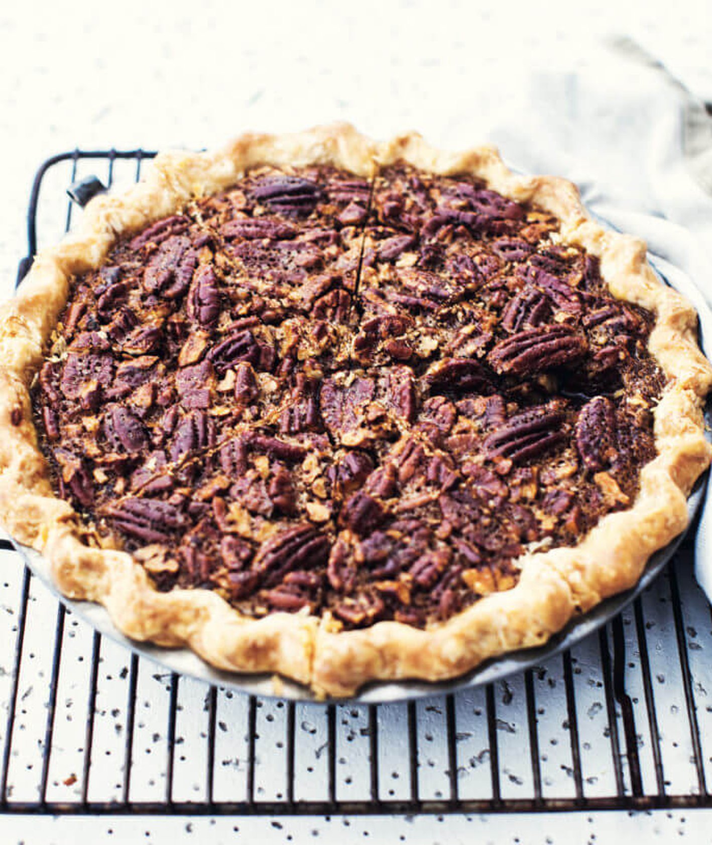 pecan pie, tarta orzechowa, kruche ciasto, krucha tarta, tarta z miodem i orzechami, przepis Monika Walecka, ciasto z orzechami, Amerykański pie, gotujebolubi