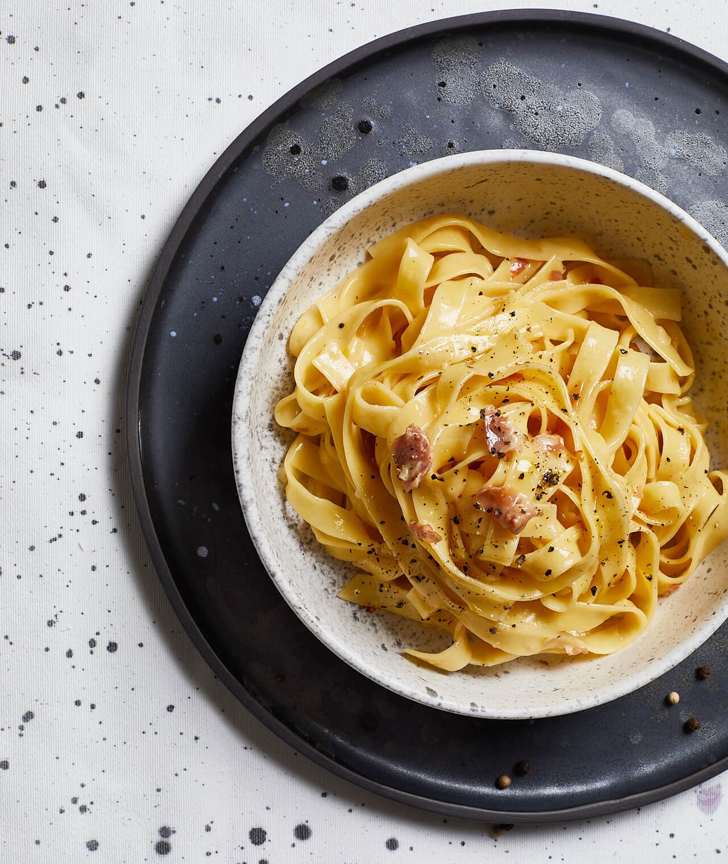 fettuccine, tagliatelle, makaron, carbonara