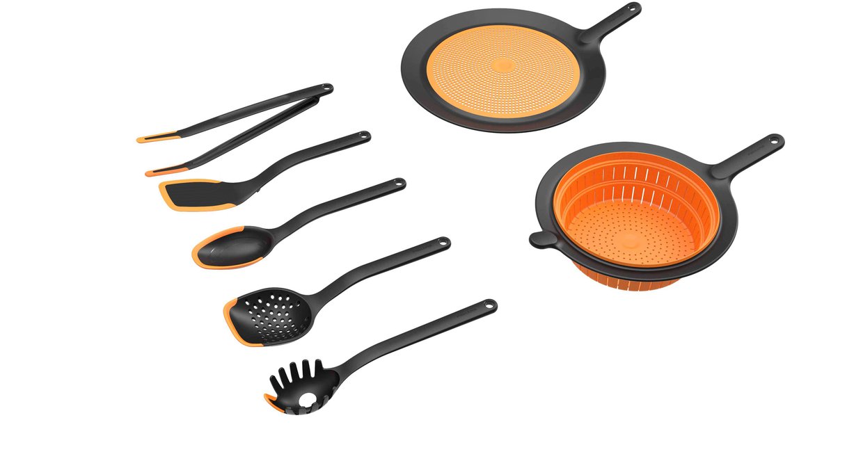 Akcesoria kuchenne marki Fiskars – łyżki, mieszadła durszlaki i pokrywki (fot. materiały prasowe)